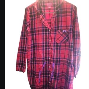 Victoria's Secret Red and Black Plaid Shirt